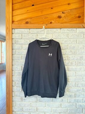 Under Armour Black Crewneck Pullover with White Logo